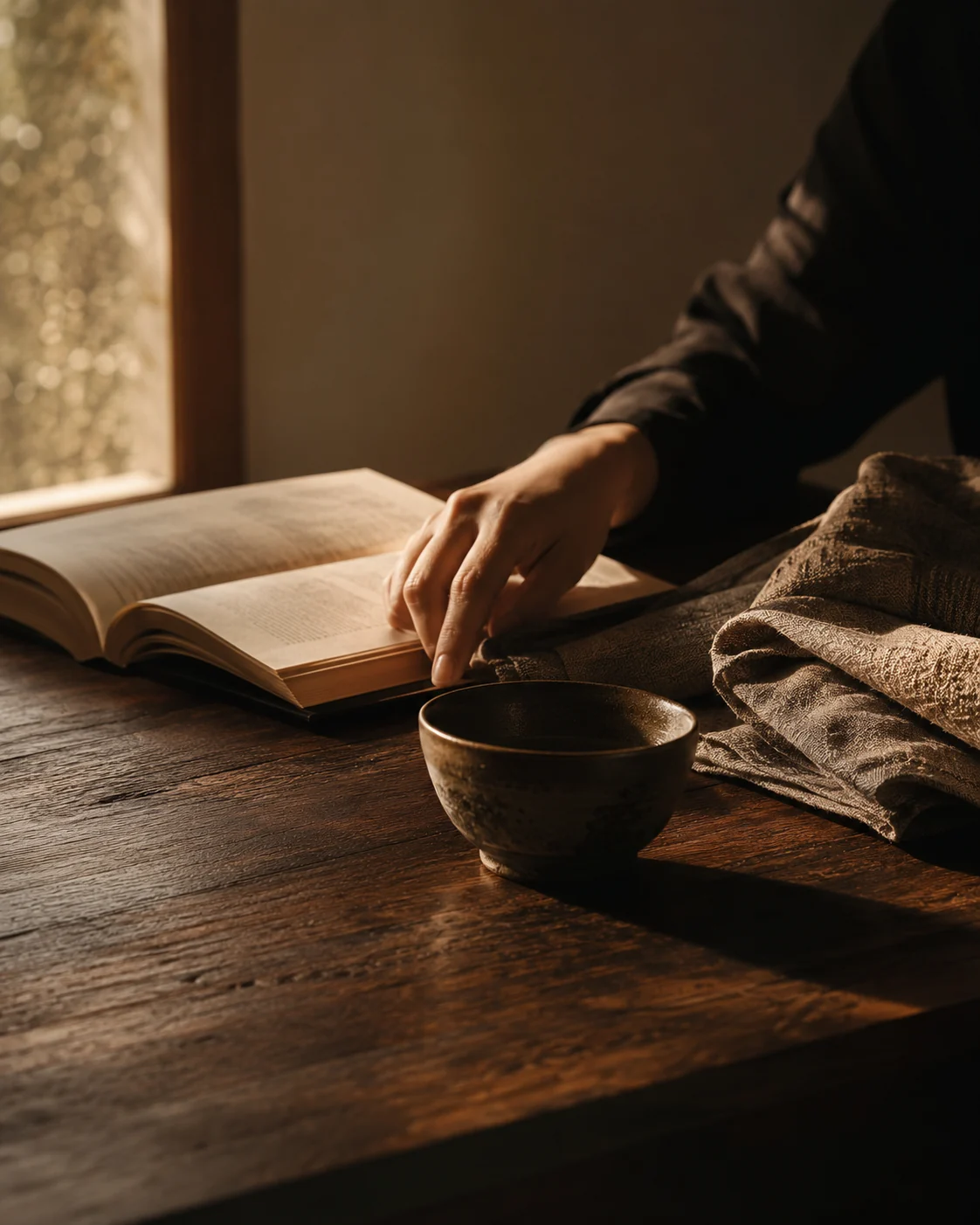 Warm reading ritual expressing the woody character of EMBER agarwood oil